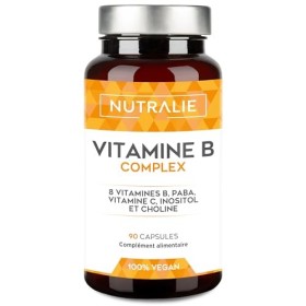 Complexe de Vitamines B + Vitamine C - Haute puissance - 8 vitamines B, C, Inositol, Choline, PABA - Complexe Vitamines B B1 