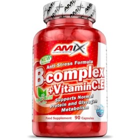 AMIX B-Complex - Complexe de vitamines des groupes B, C et E, Zinc et Biotine pour Renforcer le Système Immunitaire, Réduire 