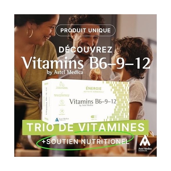 Complexe Vitamines B6-B9-B12 | Contribution Normale à la Réduction de la Fatigue et au Métabolisme Énergétique | 96 Gélules S