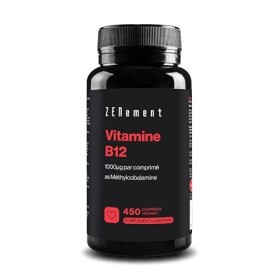 Vitamine B12 1000 mcg - 450 Comprimés Végans + 1 An - Vit B12 Méthylcobalamine Hautement Biodisponible - Pour lÉnergie, l