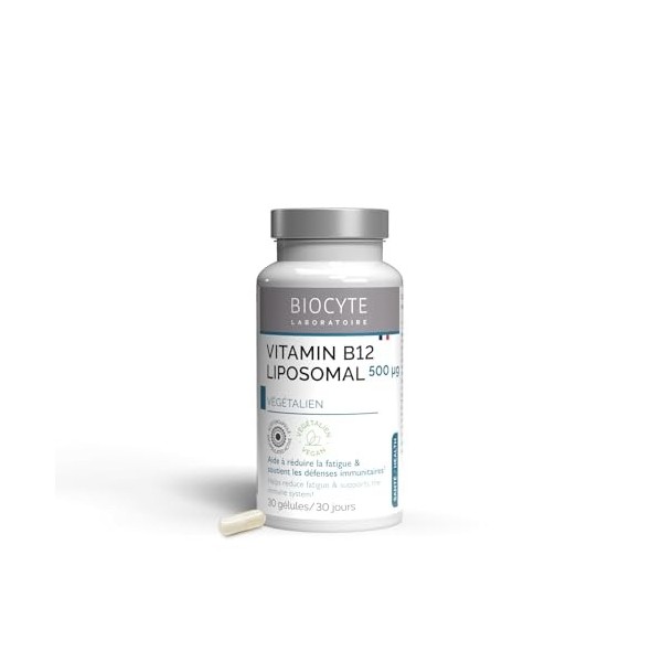 BIOCYTE Vitamine B12 Liposomal 500 µg - Complément alimentaire Réduit la Fatigue, Soutient le Système Immunitaire - A base de