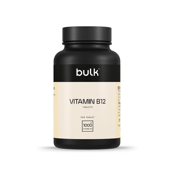 Bulk Comprimés de vitamine B12, 1000 mcg, paquet de 60, lemballage peut varier