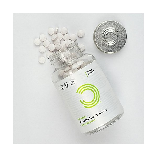 Bulk Comprimés de vitamine B12, 1000 mcg, paquet de 60, lemballage peut varier