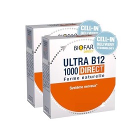 BIOFAR – ULTRA B12 1000 - Complément Alimentaire – Système Nerveux & Fatigue Intellectuelle – Vitamine B12 - Goût Fruité - Sa
