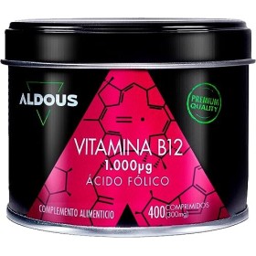Vitamine B12 Vegan 1000mcg Haute Dose + Acide Folique - Énergie, Immunité, Fatigue, Métabolisme & Système Nerveux - 400 Compr