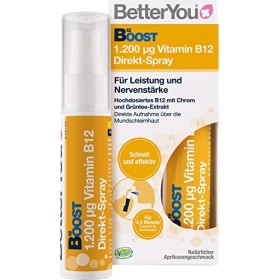 BetterYou Vitamine B12 Spray direct – À vaporiser sur la muqueuse buccale – Vitamine B12 naturelle hautement dosée avec chrom
