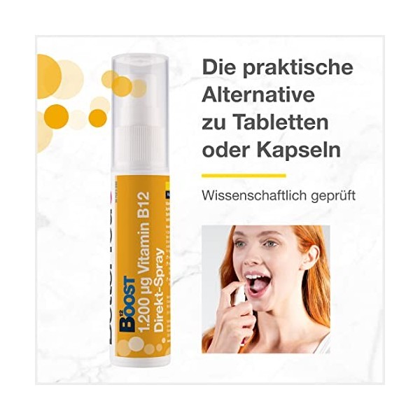 BetterYou Vitamine B12 Spray direct – À vaporiser sur la muqueuse buccale – Vitamine B12 naturelle hautement dosée avec chrom