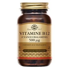Solgar Vitamine B12 Cyanocobalamine 500 µg - Vitalité et énergie - Contribue à réduire la fatigue - Vegan - Vitamines - Com