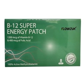 Transdermal Vitamine B12 Patchs 1200 mcg et 400 mcg dacide folique -8 patchs 100 % méthylcobalamine active