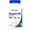 Nutricost Vitamine B2 Riboflavine 400mg, 120 Capsules - Sans Gluten, Non-OGM, Boost dÉnergie, Qualité Premium