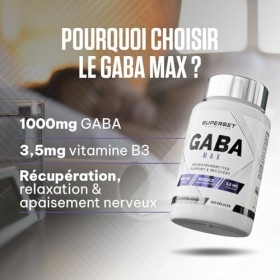Superset Nutrition - Gaba Max 120 capsules végétales - Favorise un sommeil réparateur et aide à améliorer la récupération m