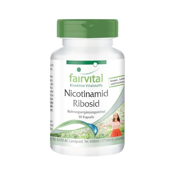 Fairvital | Nicotinamide Riboside - 90 gélules - pour 3 mois - qualité contrôlée et hautement dosée - 100% végétalien - Made 