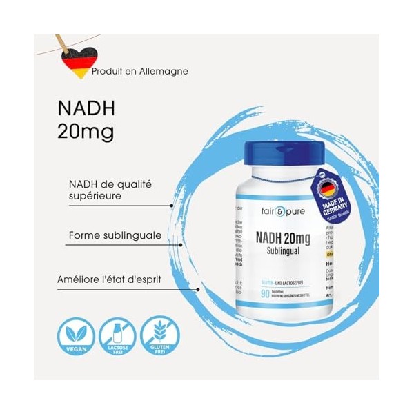 Fair & Pure® - NADH 20mg - 90 comprimés végans - sublingual