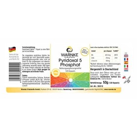 Pyridoxal-5-Phosphate 100 mg - 120 gélules de P-5-P avec 25 mg de zinc, 68,5% de vitamine B6 | Warnke Vitalstoffe - Qualité d