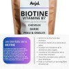 ANJEL | Biotine Pousse des Cheveux et Barbe 12000 μg Extra Forte | Renforce les Ongles - 60 Comprimés Vegan - Cure de 2 Mois 