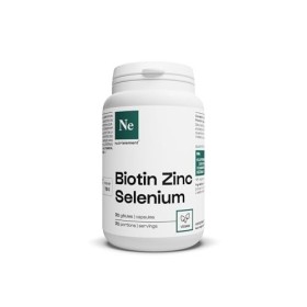 Nutrielement - Biotine, Zinc et Sélénium - 30 gélules - Complément alimentaire Pousse Cheveux, Peau, Ongles - Vegan