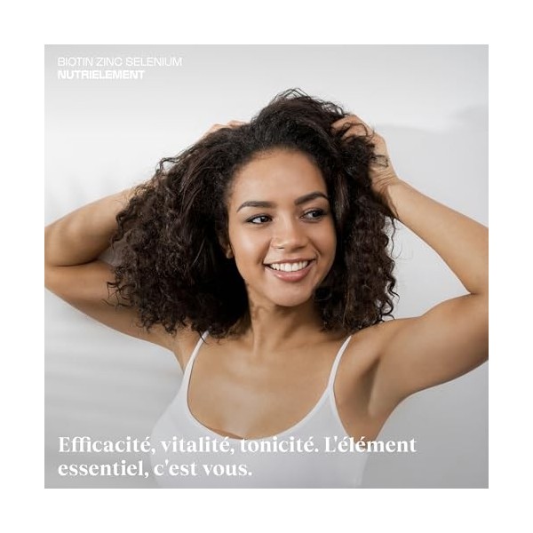 Nutrielement - Biotine, Zinc et Sélénium - 30 gélules - Complément alimentaire Pousse Cheveux, Peau, Ongles - Vegan