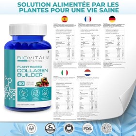 Biovitalia Organics Capsule de construction de collagène à base de plantes avec biotine et vitamine C | Favorise la santé de 