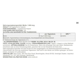 Now Foods - Biotin 1000mcg | Soutien pour la santé de la peau, des cheveux et des ongles - 100 capsules végétariennes