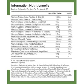 Nutri-Align Hair Defence Biotin Complex | 90 Capsules - Biotine Haute teneur Vitamines Capillaires pour Lutter contre Perte C