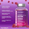 Biotine 10000 mcg Gummies | 90 Gommes Végétaliennes | Vitamines pour Cheveux Peau et Ongles | Arôme Naturel de Fraise | par H