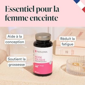NOVOMA Acide Folique 400 µg, Vitamine B9 Quatrefolic®, Conception & Début de Grossesse, Complément Alimentaire Femme Enceinte