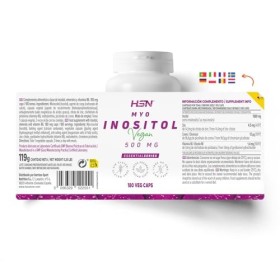 HSN Inositol forme Myo-Inositol | 180 Capsules Végétales 1500 mg par Dose Quotidienne de Vitamine B8 | Teneur Élevée en Zin