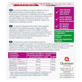 Doppelherz Ferrum Femin avec vitamine C + B6 + B12 + acide folique - 14 mg de fer pour la formation normale des globules roug