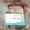 Gellules dacide folique pour grossesse et allaitement, 96 gellules, traitement 3 mois, vitamine B9