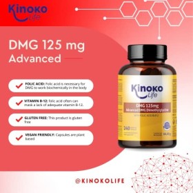 DMG Advanced 125 mg, 240 gélules Diméthylglycine pure. Avec acide folique et B12 pour une meilleure absorption du DMG. Sans g