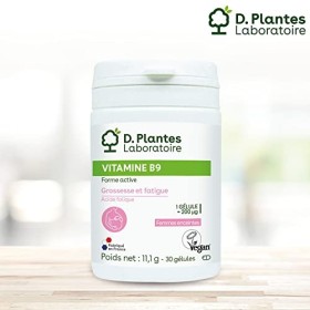 D.PLANTES - Vitamine B9 acide folique - Complément Alimentaire - Vitamine Grossesse, Allaitement, Fatigue - 1 Gélule - 100%