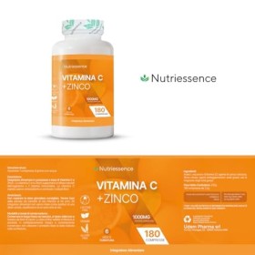 Vitamine C + Zinc 1000 mg Dosage Extra Forte | Maxi Scorte 180 comprimés gastroprotégés | 3 mois dapprovisionnement | Complé