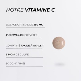 Vitamine C PUREWAY-C® - CUURE - 90 Jours - Acide Ascorbique Breveté - Immunité, Énergie - Fabriqué en France