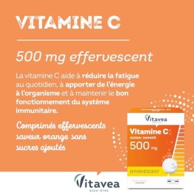 Vitavea - Vitamine C 500mg effervescent- Tonus et Energie - Complément Alimentaire Fatigue et Système immunitaire - 28 compri