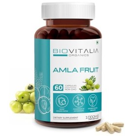 Biovitalia Organics Amla Fruit 1000 mg Capsule | Complément alimentaire | Soutient la santé | Favoriser la digestion | Souten