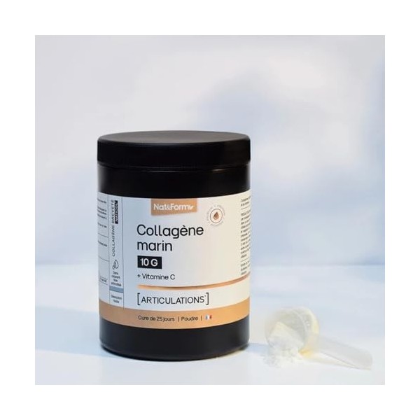 Nat&Form Collagène Marin Articulations 10g + Vitamine C 252g