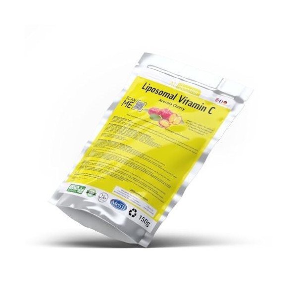 Vitamine C liposomale + poudre dextrait standardisé de cerise acérola - Poudre 150g pur 100% naturel sans additif - Pour sou