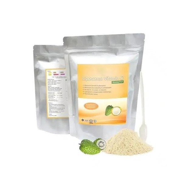 Vitamine C liposomale + poudre dextrait standardisé de corossol - Poudre 150g pur 100% naturel sans additif - Pour soupe, sm