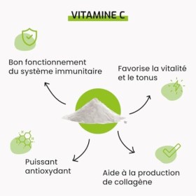 Laboratoire Beauchamp - Complément alimentaire VITAMINE C POUDRE - Sachet 500 g - Vitamine C pure - Antioxydant, Energie, Imm