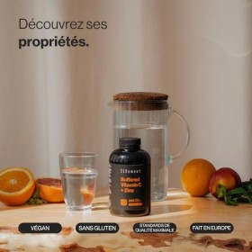 Vitamine C tamponnée et Zinc | 365 gélules véganes - 1000mg Vitamine C + 10mg Zinc bisglycinate - pour le système immunitai