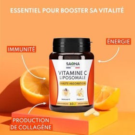 Vitamine C Liposomale - Anti Fatigue, Immunité - Assimilation Maximale - 60 gélules Végan - 1 à 2 mois de cure - Fabriqué en 