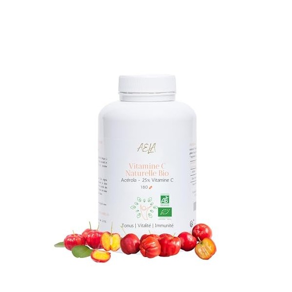 Acérola Bio • fortement concentrée en Vitamine C naturelle • Bioflavonoïdes qui augmente son absorption • Anti-Fatigue, Stres