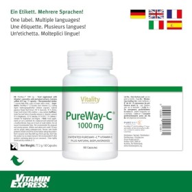 Vitamine C hautement dosée avec 1000 mg par capsule 60 capsules PureWay-C® matière première brevetée optimisée avec quercét