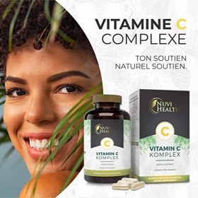 Complexe de vitamine C naturelle - 240 gélules - Extrait dacérola & extrait de cynorrhodon avec 400 mg de vitamine C par por