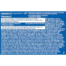 YAMAMOTO RESEARCH Vitamina E 60mg 60 Comprimés, Protection Cellulaire contre le Stress Oxydatif