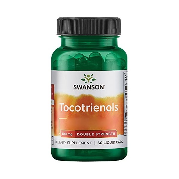 Swanson, Tocotrienols, Double Strength, Vitamine E, 60 Capsules liquides, Haute Dosé, Sans Gluten, Sans OGM