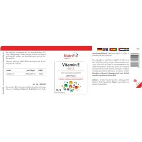 Vitamine E 400 I.U. - avec 268mg de vitamine E par capsule - 200 capsules molles - Hautement dosé - Production allemande & te