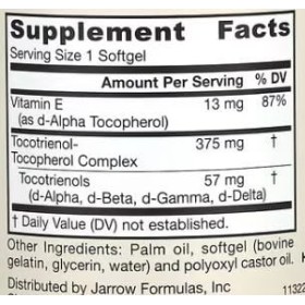 Jarrow Formulas Toco-Sorb - 60 softgels - Haute Absorption dAntioxydants Naturels, Soutien Cardiovasculaire pour une Santé O