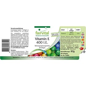 Fairvital | Vitamine E 400 U.I. D-Alpha Tocophérol - 90 softgels - antioxydant classique