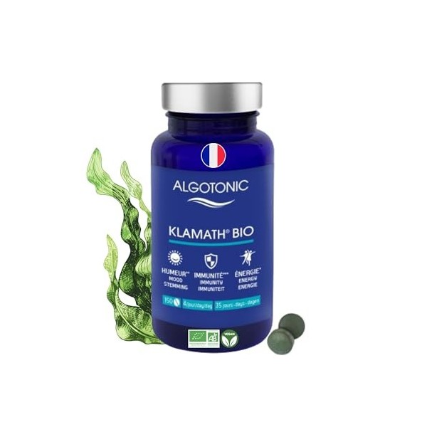 Algotonic - Klamath BIO - 150 comprimés - Complément Alimentaire - Humeur - Immunité - Energie mentale et physique - Vitamine